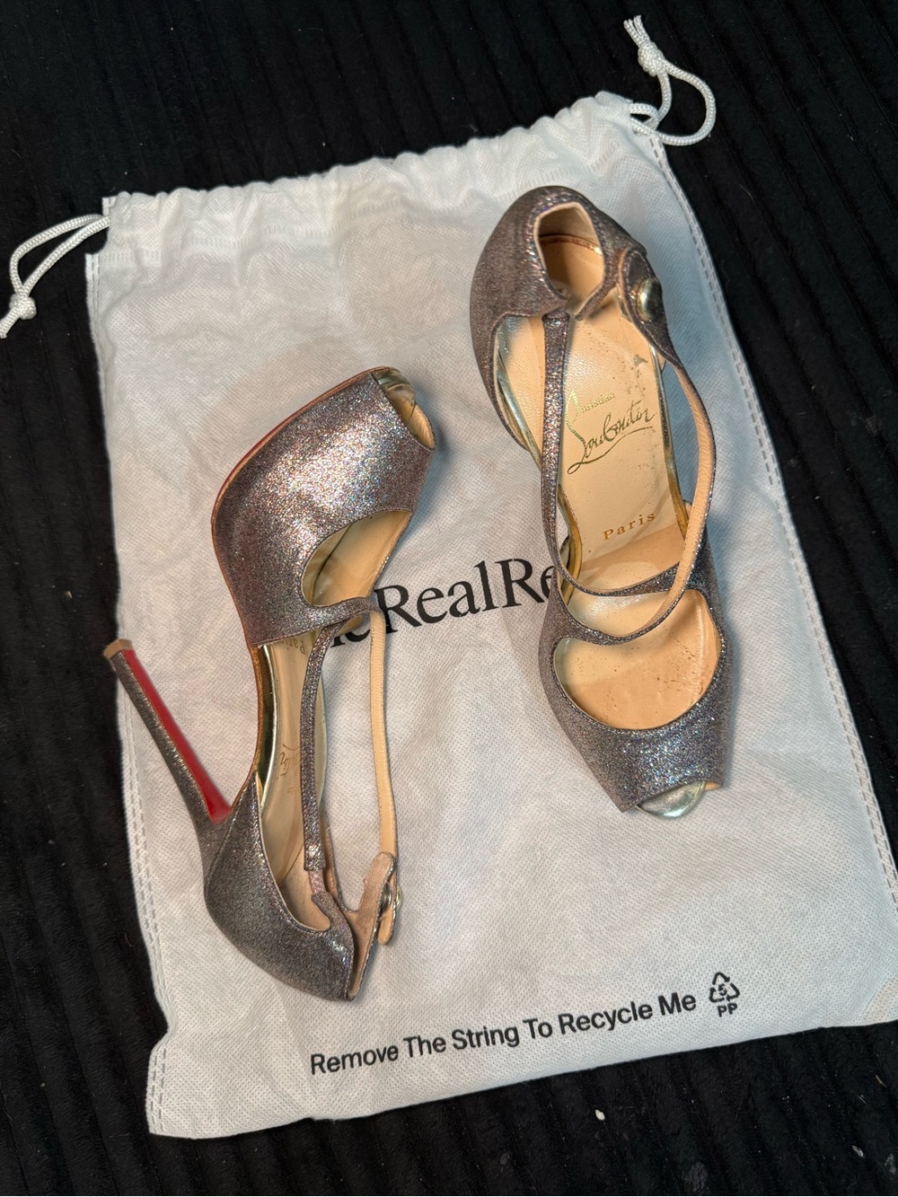 Christian Louboutin Strappy Peep Toe Heels